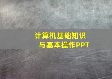 计算机基础知识与基本操作PPT