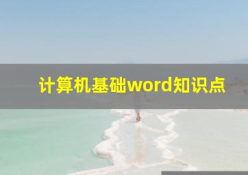 计算机基础word知识点