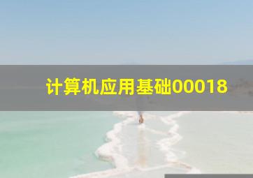 计算机应用基础00018