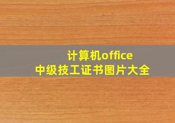 计算机office中级技工证书图片大全