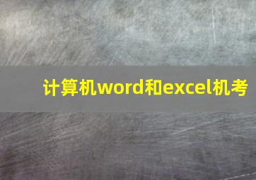 计算机word和excel机考