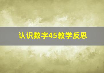 认识数字45教学反思