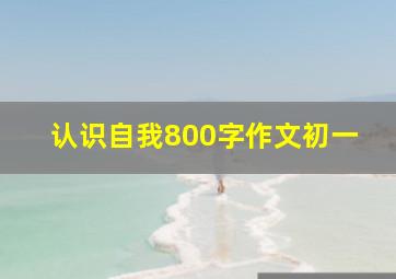 认识自我800字作文初一