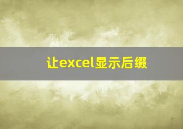 让excel显示后缀