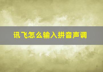 讯飞怎么输入拼音声调