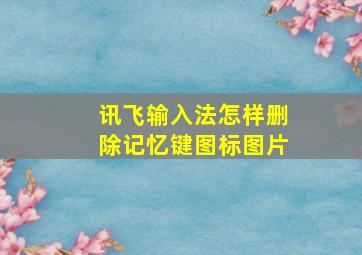 讯飞输入法怎样删除记忆键图标图片