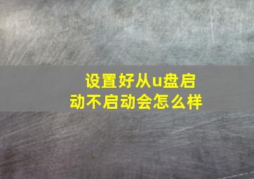 设置好从u盘启动不启动会怎么样