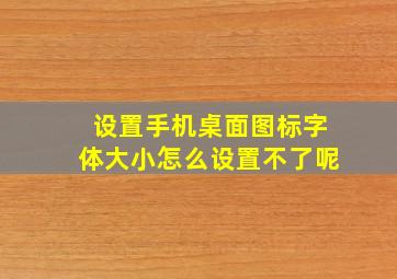 设置手机桌面图标字体大小怎么设置不了呢