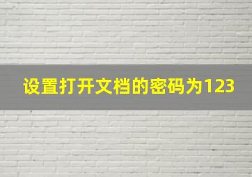 设置打开文档的密码为123