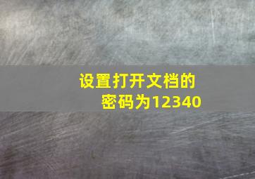 设置打开文档的密码为12340