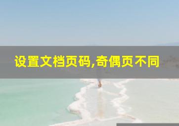 设置文档页码,奇偶页不同