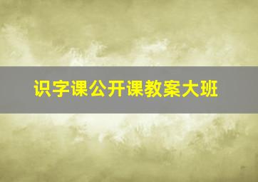 识字课公开课教案大班