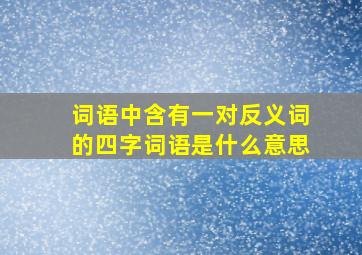 词语中含有一对反义词的四字词语是什么意思