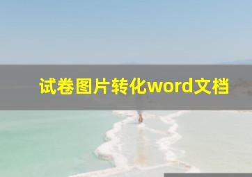 试卷图片转化word文档