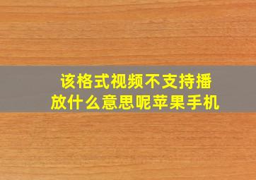 该格式视频不支持播放什么意思呢苹果手机