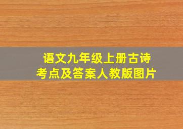 语文九年级上册古诗考点及答案人教版图片