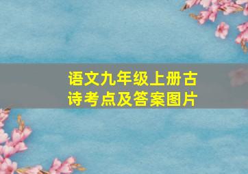 语文九年级上册古诗考点及答案图片