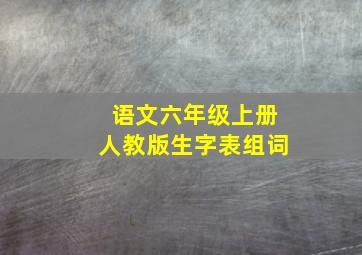 语文六年级上册人教版生字表组词