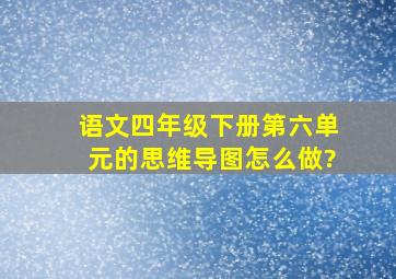 语文四年级下册第六单元的思维导图怎么做?