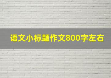 语文小标题作文800字左右