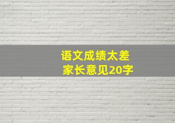 语文成绩太差家长意见20字