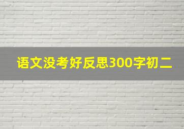 语文没考好反思300字初二