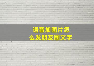 语音加图片怎么发朋友圈文字