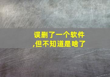 误删了一个软件,但不知道是啥了