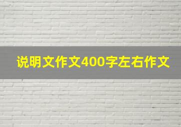 说明文作文400字左右作文