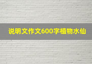 说明文作文600字植物水仙