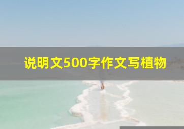 说明文500字作文写植物