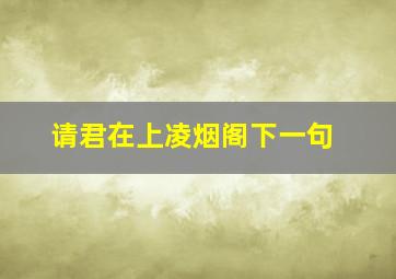 请君在上凌烟阁下一句