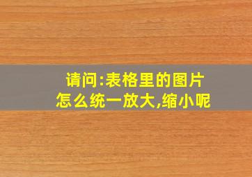 请问:表格里的图片怎么统一放大,缩小呢