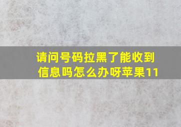 请问号码拉黑了能收到信息吗怎么办呀苹果11