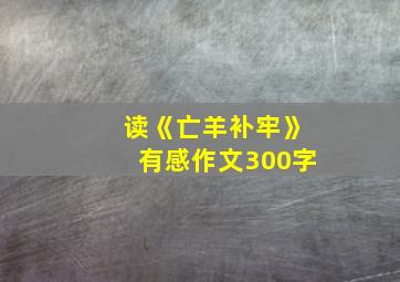 读《亡羊补牢》有感作文300字