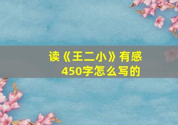 读《王二小》有感450字怎么写的