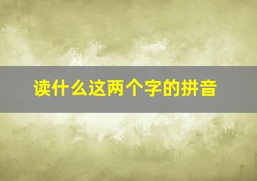 读什么这两个字的拼音