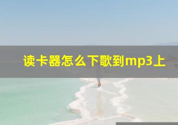 读卡器怎么下歌到mp3上