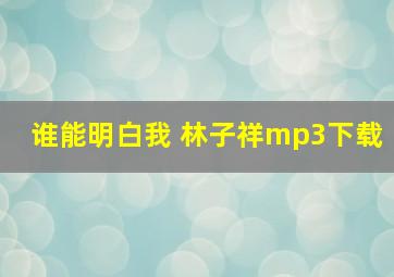 谁能明白我 林子祥mp3下载