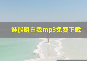 谁能明白我mp3免费下载