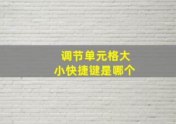 调节单元格大小快捷键是哪个