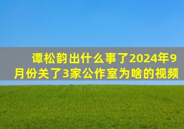 谭松韵出什么事了2024年9月份关了3家公作室为啥的视频