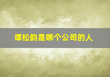 谭松韵是哪个公司的人