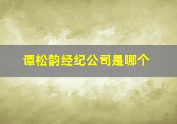 谭松韵经纪公司是哪个