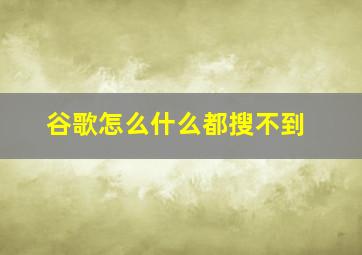 谷歌怎么什么都搜不到