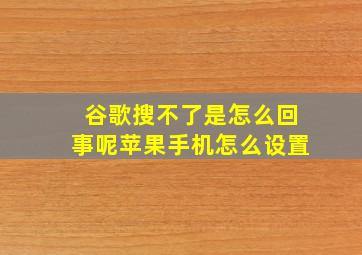 谷歌搜不了是怎么回事呢苹果手机怎么设置