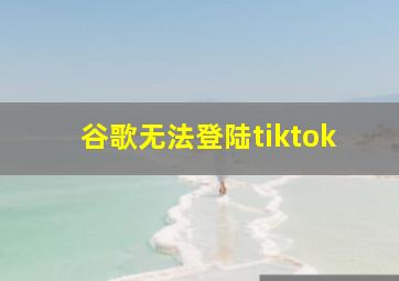 谷歌无法登陆tiktok