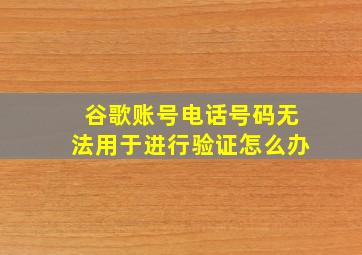 谷歌账号电话号码无法用于进行验证怎么办