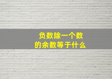 负数除一个数的余数等于什么