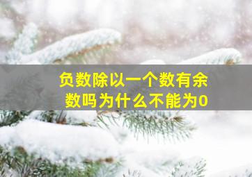 负数除以一个数有余数吗为什么不能为0